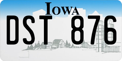 IA license plate DST876