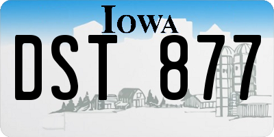 IA license plate DST877