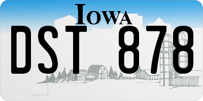 IA license plate DST878