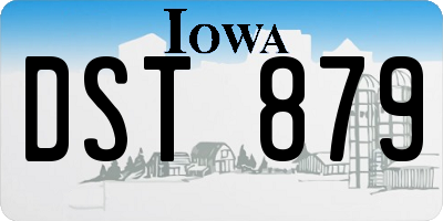 IA license plate DST879