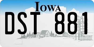 IA license plate DST881
