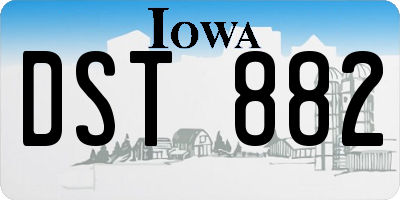 IA license plate DST882