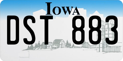 IA license plate DST883