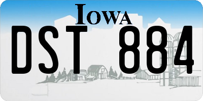 IA license plate DST884
