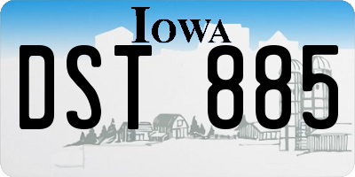IA license plate DST885