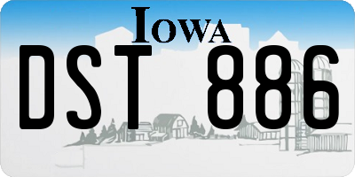 IA license plate DST886