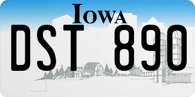 IA license plate DST890
