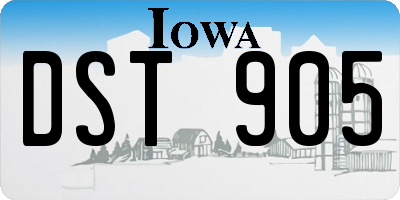 IA license plate DST905