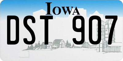 IA license plate DST907