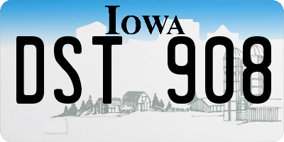 IA license plate DST908