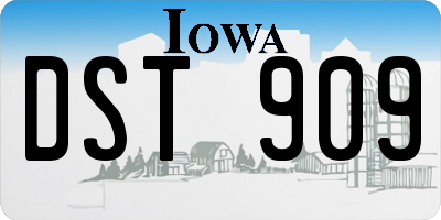 IA license plate DST909