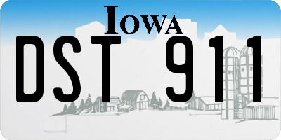 IA license plate DST911