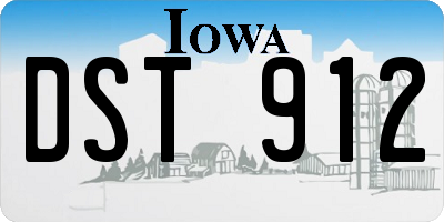 IA license plate DST912