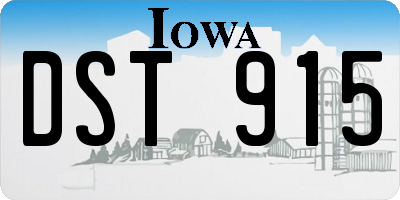 IA license plate DST915