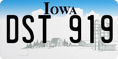IA license plate DST919