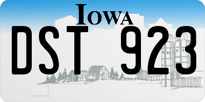 IA license plate DST923