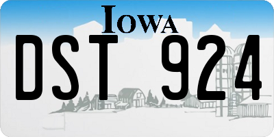 IA license plate DST924