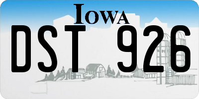 IA license plate DST926