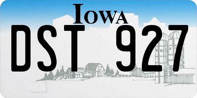 IA license plate DST927