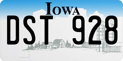 IA license plate DST928