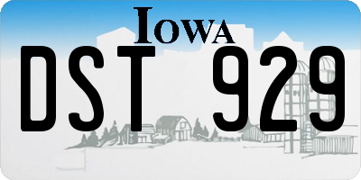 IA license plate DST929