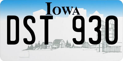IA license plate DST930