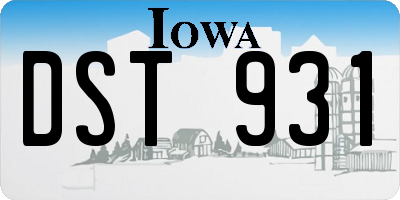 IA license plate DST931
