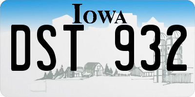 IA license plate DST932