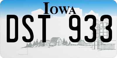 IA license plate DST933