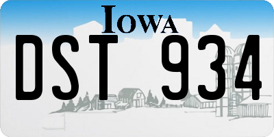 IA license plate DST934