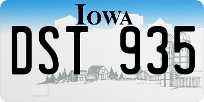 IA license plate DST935