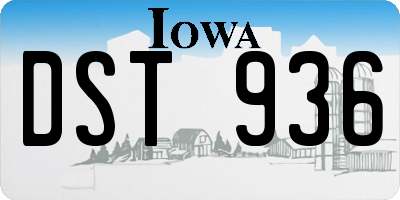 IA license plate DST936