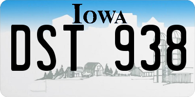 IA license plate DST938
