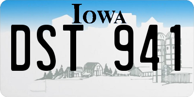IA license plate DST941