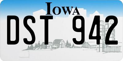 IA license plate DST942