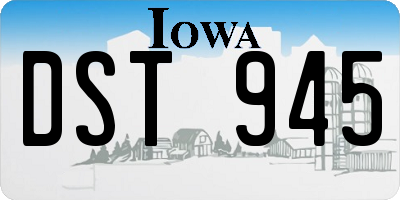 IA license plate DST945