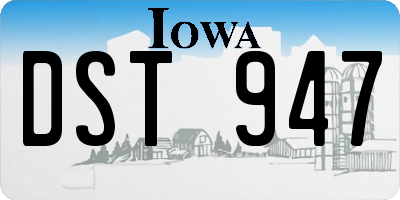 IA license plate DST947