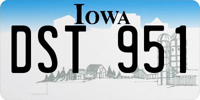 IA license plate DST951