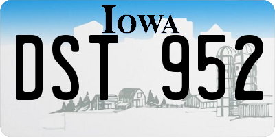 IA license plate DST952