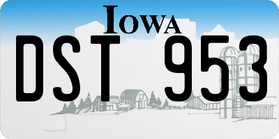 IA license plate DST953