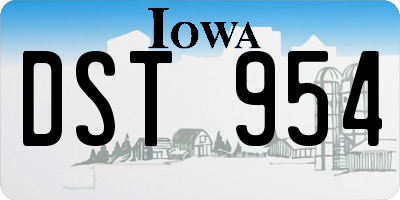 IA license plate DST954