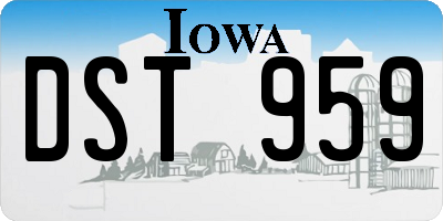 IA license plate DST959