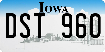 IA license plate DST960