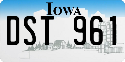 IA license plate DST961