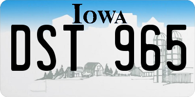 IA license plate DST965