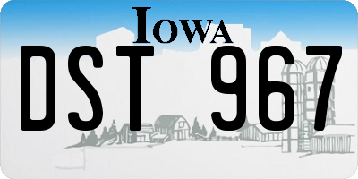 IA license plate DST967