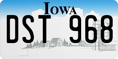 IA license plate DST968