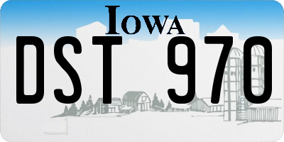 IA license plate DST970