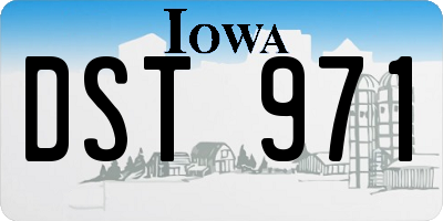 IA license plate DST971