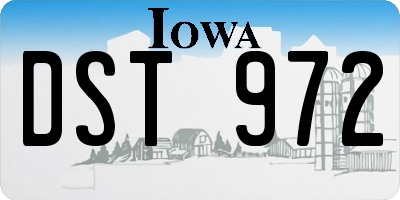 IA license plate DST972